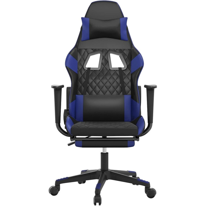 Ігрове крісло з підставкою для ніг, крісло для ПК, ігрове крісло, крісло для геймерів, крісла для ігор, крісла для кабінету, крісло для PlayStation, комп&39ютерне крісло, чорно-синя штучна шкіра