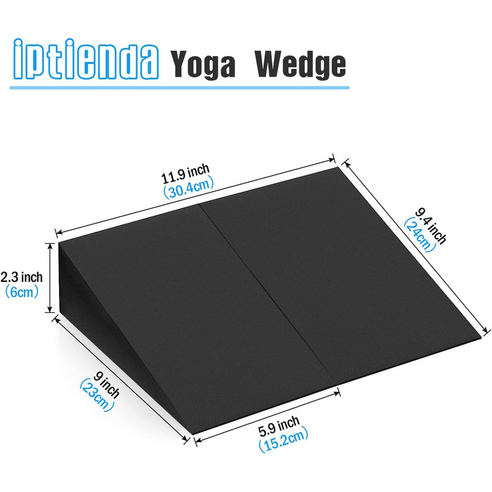Дошки для йоги, похилі дошки для розтяжки та балансу, покращують глибокі присідання, 28 x 25 x 9 см, чорні, 2 шт.