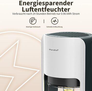 Осушувач повітря електричний 1200 мл, кімнатний осушувач повітря з автоматичним розморожуванням, 7 кольорів світла, ультра тихий о