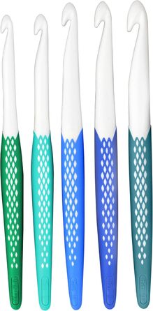 Великий (7 мм, L, M, N, O) набір гачків, різнокольоровий, 57183 Ergonomics Crochet Hook Value Pack