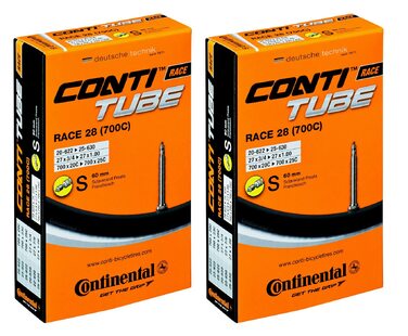 Дві велокамери Continental Race 28, 700x20-25C (20/25-622/630), з ніпелем SV, 60 мм