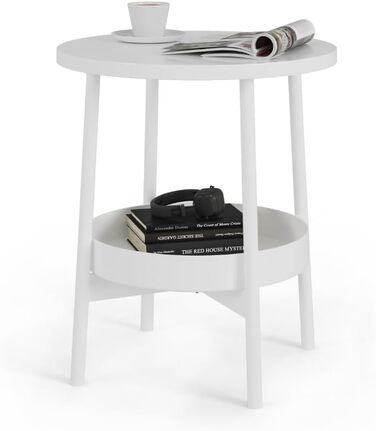 Журнальний столик Vicco Riono, білий, 40 x 40 см з додатковим місцем для зберігання