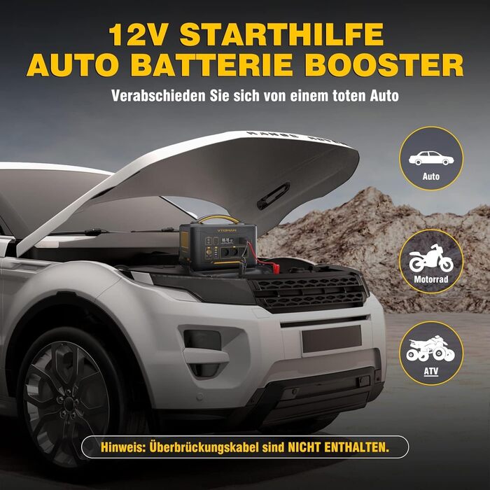 Портативна електростанція VTOMAN Jump 2200 - сонячний генератор на LiFePO4 акумуляторах потужністю 1548 Втгод/2200 Вт (пікова потужність 4400 Вт), мобільне накопичувач енергії з можливістю розширення до 3096 Втгод, два порти Type-C по 100 Вт DE-Jump2200-1