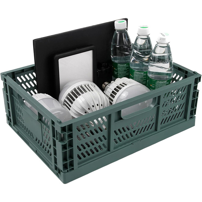 Складаний кошик для зберігання Spesh з 2 предметів, пластикові коробки для кухні, спальні, кабінету (синій темно-зелений, 40*30*15 см) 40*30*15 см синій темно-зелений