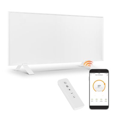 Інфрачервоний обігрівач з керуванням через WiFi, 700 Вт - підлоговий або настінний, енергозберігаючий інфрачервоний обігрівач з дистанційним керуванням термостатом, 700 Вт