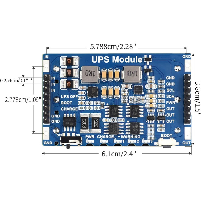 Плата розширення джерела безперебійного живлення ForRaspberryPi 5V 2.5A Плата розширення джерела безперебійного живлення для RaspberryPi 5V 2.5A