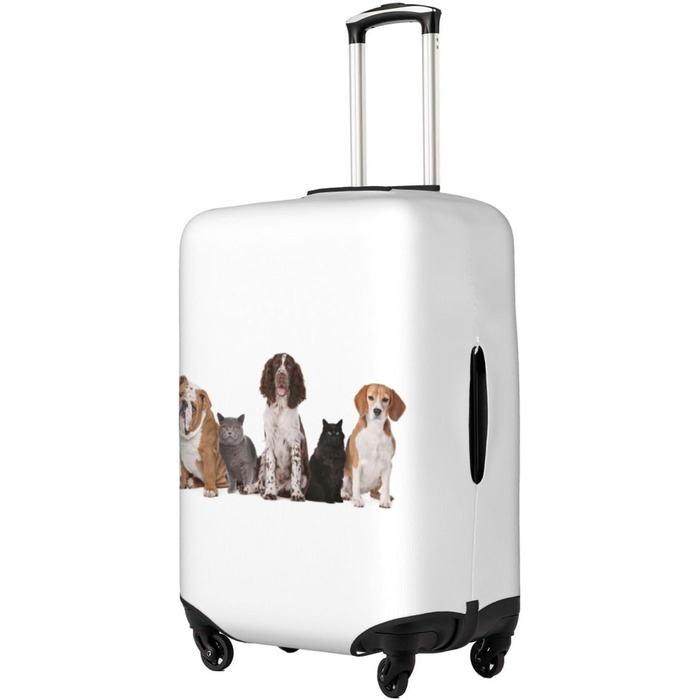 Чохол для валізи з принтом собак та котів, еластичний захист від подряпин, розмір 90 (чорний)