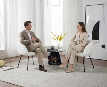 Крісло Chairus з м&39яким штучним хутром для спальні, вітальні, крісло для ванної кімнати, крісло для відпочинку з металевими ніжками (біле)