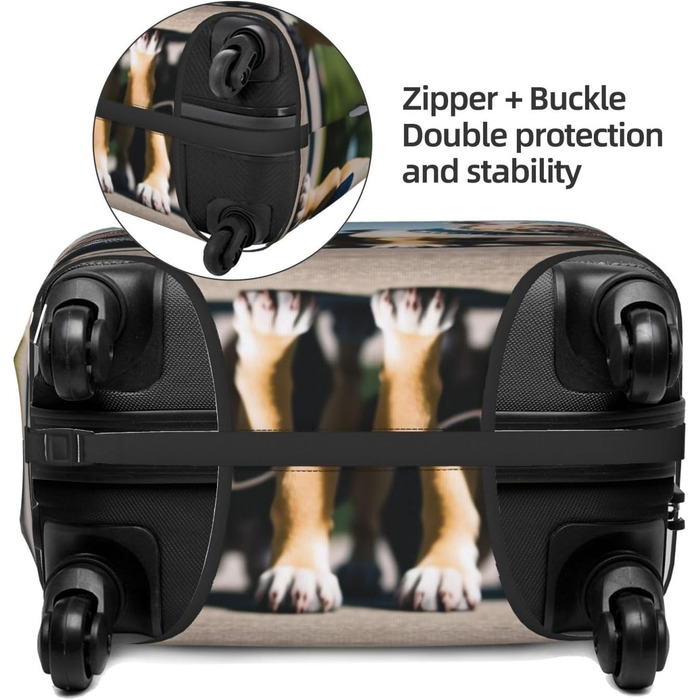 Чохол для валізи Французький бульдог, міцний захист для багажу, підходить для валіз розміром 45,7 - 81,3 см, розмір XL, Чорний, X-Large