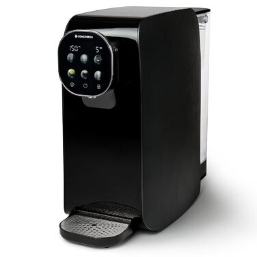 Настільна система осмосу OsmoFresh Quella Pro Black з диспенсером для гарячої води 6 рівнів температури 7-кратна фільтрація зворотного осмосу Фільтр для води для кухні, офісу, автофургону Питна вода без вапна Black Edition