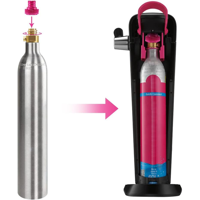 Швидкий адаптер ASOFTY CO2 сумісний з SodaStream Duo, Crystal 3.0, Gaia, Art, Terra, E-Duo, E-Terra Установка без пошкодження содогенератора, для 425 г циліндра Co2 60L трапецієподібна різьба TR21-4