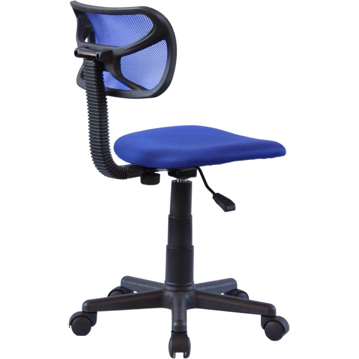 Дитяче обертове крісло IDIMEX Milan з сітчастим чохлом, синє - регульоване по висоті письмове крісло зі стійкою основою, обертове крісло для дитячої кімнати, дитяче обертове крісло макс. вантажопідйомність 50 кг