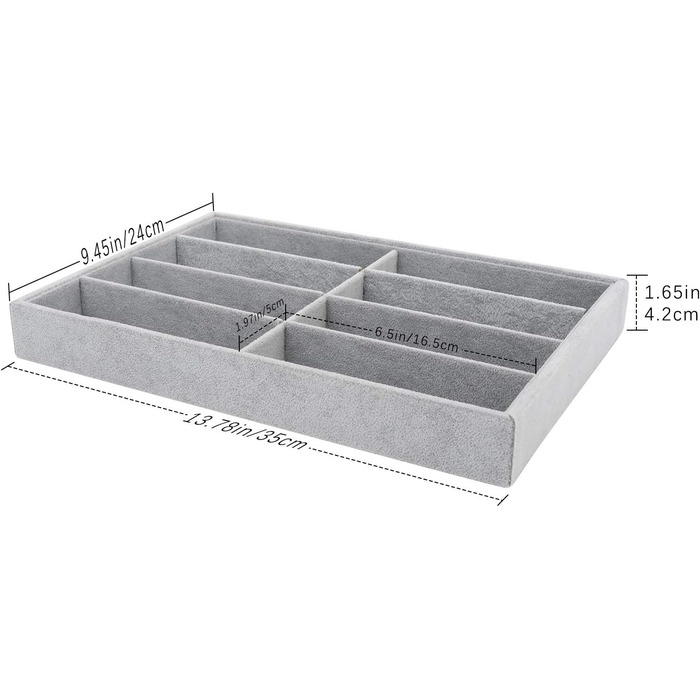 Організатор для зберігання окулярів Emibele, оксамитовий лоток для годинників та ювелірних виробів з 8 сітками для зберігання, шаф