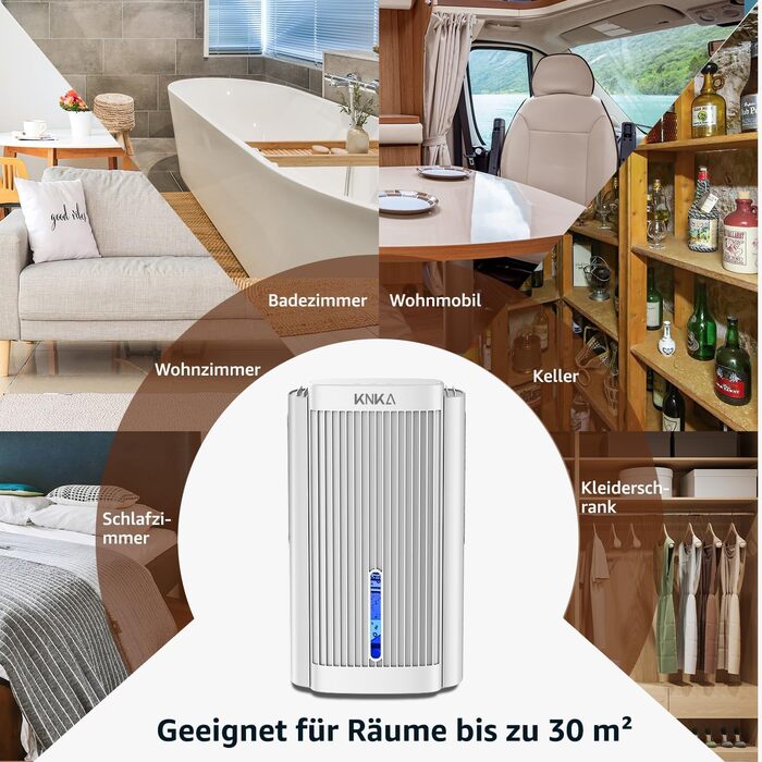 Осушувач повітря, електричний осушувач повітря, 1,1 л/т (2,5 л), кімнатний осушувач повітря до 30 дБ для квартири, ванної кімнати,