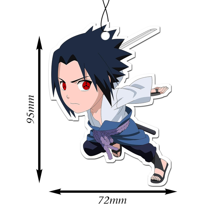 Ароматизатор для автомобіля 2в1 Дерево / Освіжувач повітря, автомобільний освіжувач повітря Аніме Наруто і Саске (Чорний Лід)