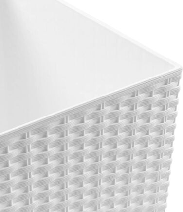 Літровий горщик з білим дном, 33 x 33 x 33 см. 32 x 32 x 32,5 см, білий, 32-