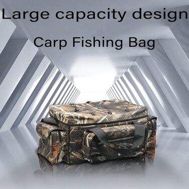 Сумка для рибалки YUEMING велика, 50 * 30 * 25 см, сумка для рибалки з м&39якою лямкою і ручками для перенесення, ящик для рибалки, кейс для рибалки, сумка для рибалки, універсальна сумка, сумка для коропа камуфляж-2