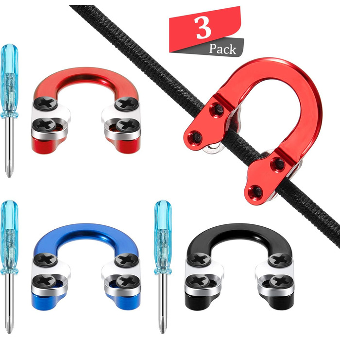 Набір D-петель Mudder для складного лука (3 шт.) — металеві D-петлі + 3 викрутки