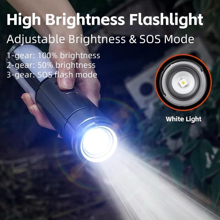 Ліхтар для кемпінгу, 3000 мАг, телескопічні кемпінгові ліхтарі з можливістю акумулятора, портативний складний кемпінговий ліхтар з гачком та ліхтариком для кемпінгу, походів, відключення електроенергії, надзвичайних ситуацій