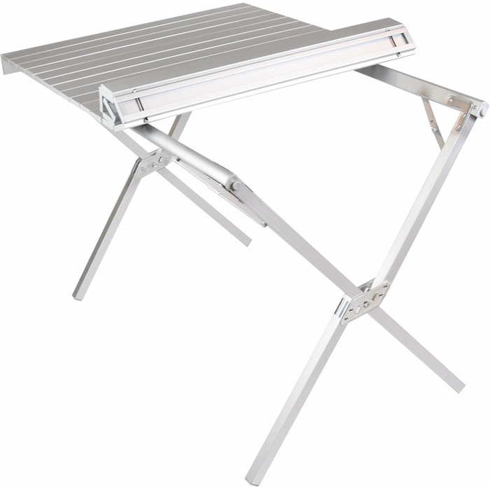 Торговий кемпінговий стіл Nexos з сумкою для перенесення, алюмінієвий, сірий, садовий стіл, стіл для вечірок, фуршетний стіл, складаний, 108x772 см