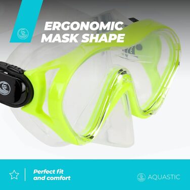 Дитячий комплект маски та трубки 2-в-1 AQUASTIC MINKE JR червоного кольору з фартухом-маскою з міцного загартованого скла та мундштуком для трубки з гіпоалергенного силікону для моря та відпустки зеленого кольору