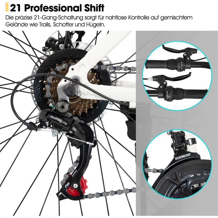 Гірський велосипед Hiland 26 27,5 дюймів, чоловічий/жіночий MTB з алюмінієвою рамою, 21 передача, хардтейл для дорослих з дисковими гальмами, чорний/синій/зелений/фіолетовий/білий, 26 дюймів