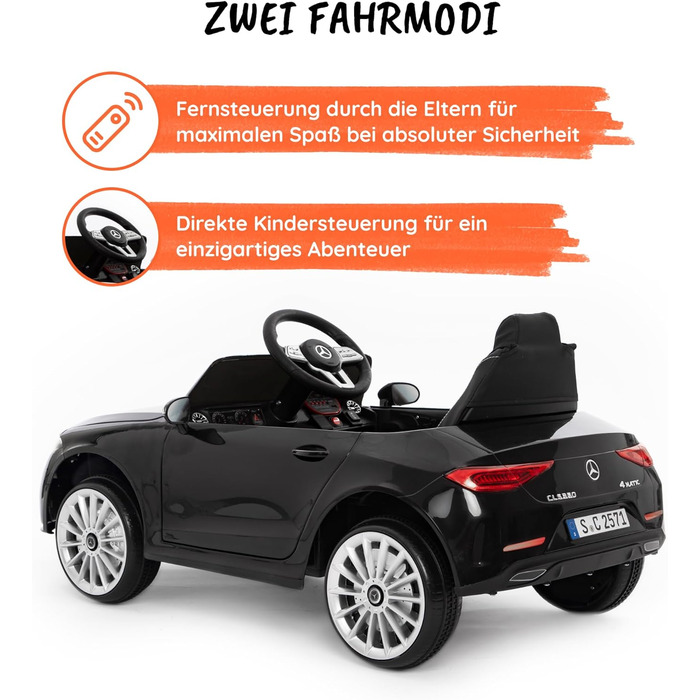 Дитячий електромобіль від Babycar модель Mercedes CLS 350 AMG (чорний) Електромобіль для дітей Акумулятор 12 вольт Офіційно ліценз