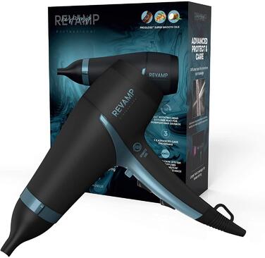 Фен REVAMP 4000 Progloss Advanced Protect & Care Потужний легкий фен 2100 Вт для швидкого сушіння, 4 температурні та 2 швидкісні режими, режим холодного повітря, з доглядовими оліями для всіх типів волосся