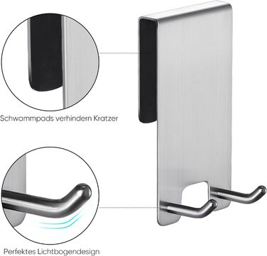 Настінні гачки для душу Kegii - настінні гачки для душу без свердління набір з 2 шт. з гумовим захистом тримач для рушників-скребк