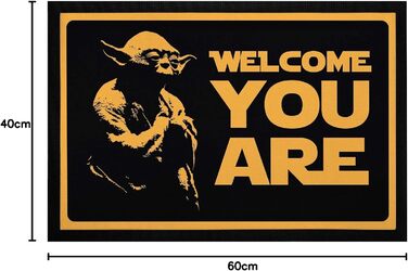 Килимок для дверей MoonWorks з написом Ласкаво просимо - пародія на науково-фантастичний фільм, нековзний та миється, чорний, 60x40 см