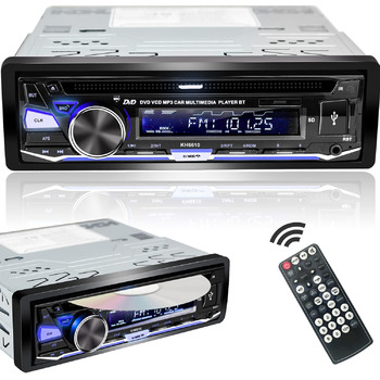 Автомобільна стереосистема Alondy з програвачем CD/DVD Bluetooth USB, CD-тюнер 1Din з радіо RDS FM AM MP3 SD AUX DVD-1 Din