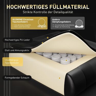 Ігрове крісло, Ергономічне ігрове крісло з пружинними подушками Pocket Spring, Гоночне ігрове крісло з підставкою для ніг, Поперекова підтримка, Регульоване офісне крісло, вантажопідйомність 150 кг, Комп&39ютерне крісло чорного кольору