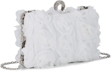 Клатч жіночий Blumen з ланцюжком, білий ідеальний аксесуар для вечірніх та урочистих подій