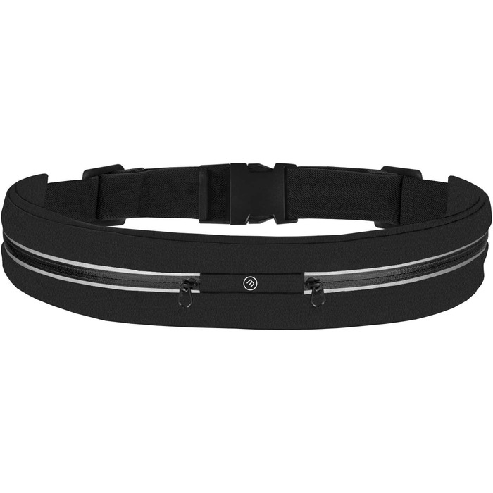 Пояс для бігу Fanny Pack Jogging - водонепроникний, регульований, 2 відділення для смартфона Key Money Headphones Плоска спортивна