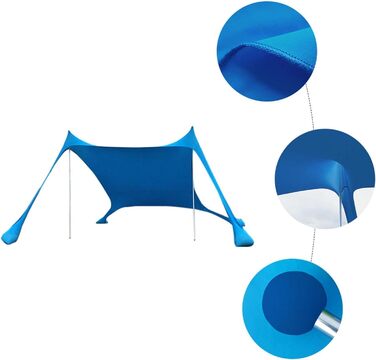 Тіньовий намет - 210 x 150 x 170 см Пляжний намет Пляжний намет з мішком з піском Сонячний намет Захист від сонця з мішком з піском Якоря для пляжного пікніка Риболовлі Кемпінгу