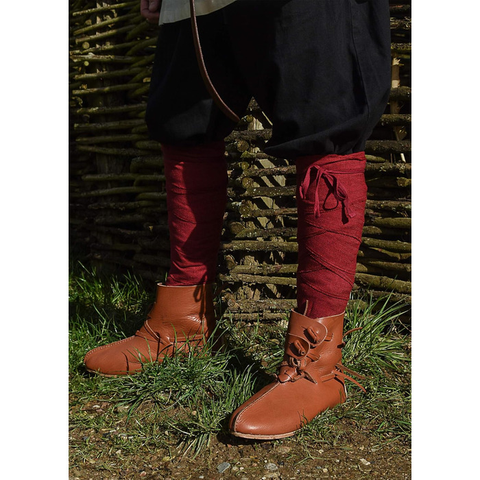 Середньовічні накидки на ноги Battle-Merchant для чоловіків та жінок, пара, візерунок &quotялинка&quot для середньовічних штанів або штанів вікінгів, бавовна, вікінги, LARP синій/натуральний