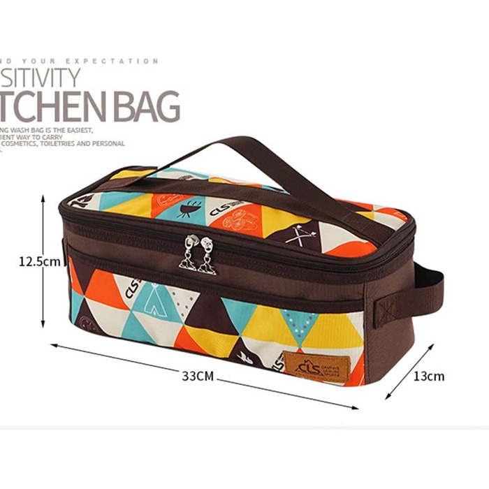 Сумка для столових приборів, сумка для зберігання столових приборів на вулиці, палички для їжі, ложка, сумка для посуду, органайзер для столових приборів для кемпінгу, ручка для перенесення, барвиста