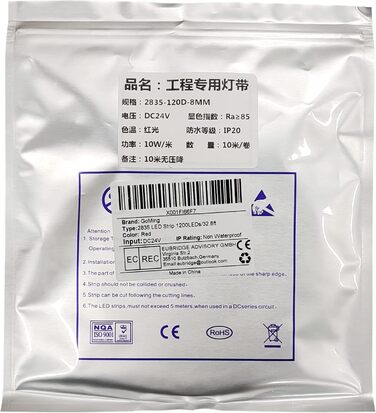 Світлодіодна стрічка GOMING 10M 24 В Світлодіодна стрічка високої щільності 1200 світлодіодів Максимальна потужність 120 Вт 3535 Світлодіодна стрічка Самоклеюча Висока яскравість Неводонепроникна світлодіодна стрічка IP20 для внутрішнього оздоблення будин