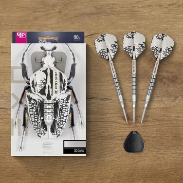 Набір дротиків Target Darts EXO Edition зі сталевим наконечником 90 вольфраму Набори дротиків зі сталевим наконечником, дротики Swiss Point з ручками Pro Grip та 6 деками, інструмент SP у комплекті Професійні набори дротиків 24 г EXO 02