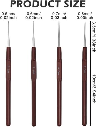 Набір гачків із 4 предметів, маленький набір гачків із мякими ручками, спиці для вязання гачком, гострий гачок для вязання, гачки для вязання, міні-набір гачків для початківців і досвідчених любителів вязати гачком
