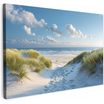 Велике полотно 120x80 см XXL Прикраса вітальні Картини для вітальні Підвісні стіни Декор вітальні Сучасні дюни - Літо - Сонце - Пе