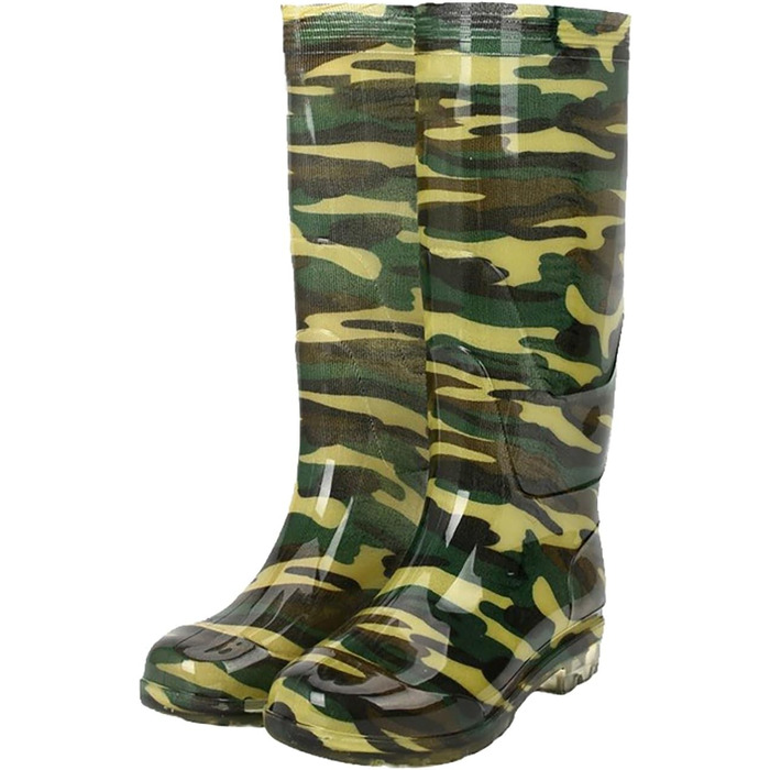 Чоловічі гумові чоботи, високі камуфляжні, довгі гумові чоботи, гумові чоботи, чоботи без шнурівки, високі до коліна, нековзні, водонепроникні, для саду, камуфляж, 39 1/3 EU
