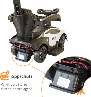 Коляска Lamborghini з штовхачем від 1 року коляска з захисною планкою коляска Lamborghini в білому кольорі можливе керування за до