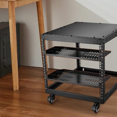 Полиця VEVOR 1U, 2 шт., для мережевої шафи, глибина 254 мм, вантажопідйомність 22,68 кг, для серверної стійки, вуглецева сталь, хороша циркуляція повітря для мережевої шафи або стійки для обладнання 482,6 мм, 1U-2 шт.