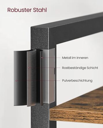 Полиця, книжкова шафа, полиця для стоячого монтажу, полиця для DVD, з 6 полицями, офісна полиця, відкриті полиці, для офісу, вітальні, спальні, кухні, 30 x 78 x 185,5 см, вінтажний коричневий-чорний LLS082B01 30 x 80 x 186 см Вінтажний коричневий чорний