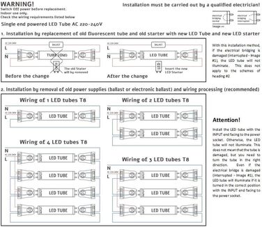 Світлодіодні трубки 150 см, холодний білий (6500 K), 3000 люмен, T8, G13-24W (замінює 58W), включно зі стартером, люмінесцентними лампами LED-TUBE, неоновими трубками, трубковою лампою, упаковка 10 шт.
