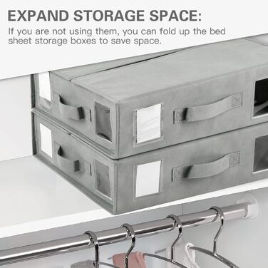 Органайзер для постільної білизни, для шафи, 6 предметів, складна коробка для зберігання з прозорим віконцем, етикеткою та блискавкою, органайзер для ковдр, простирадл та одягу