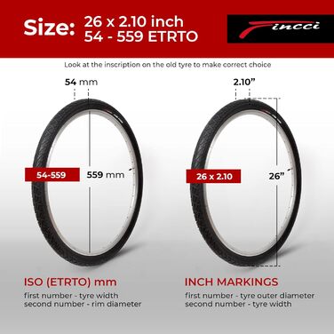 Велосипедні покришки Fincci Semi-Slick (26x2.10) з камерою