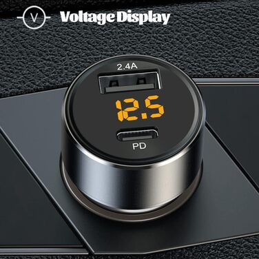 Автомобільний зарядний пристрій USB C, 30W /2.4A прикурювач USB зарядний пристрій міні швидка зарядка, 18W PD 12V & 12W USB автомо