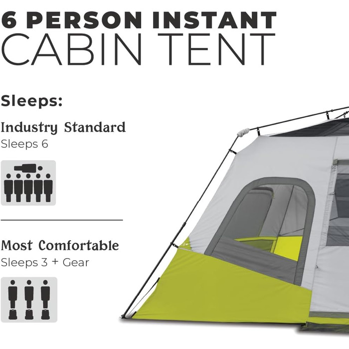 Намет-кабінет CORE Instant Cabin Tent для 6 осіб з настінним органайзером